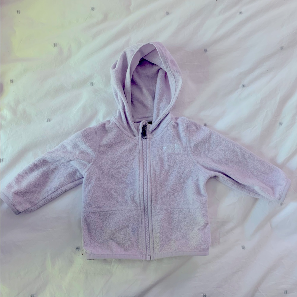 North Face Baby Glacier Full-Zip Hoodie in Lavender Fog size 6-12 months